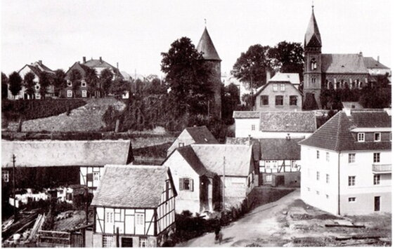 Stadt Olpe historisch mit Ev. Kirche